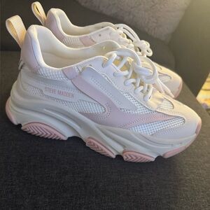 Steve Madden Pink and White Women's Sneakers